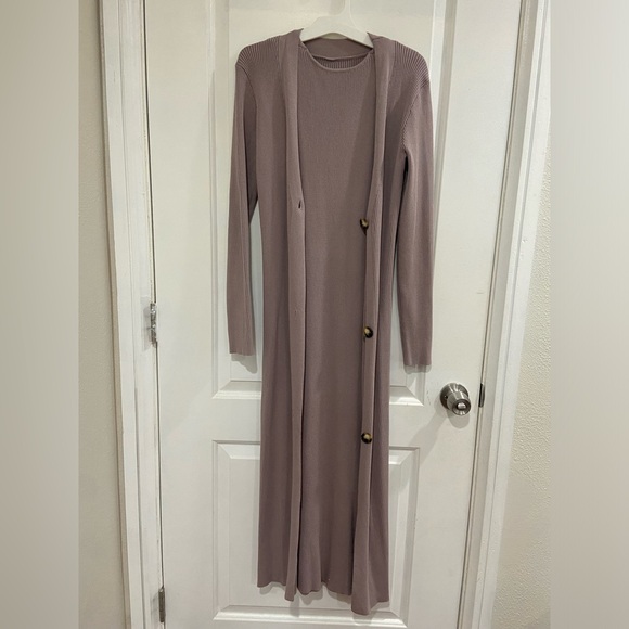 SHEIN Violet Long Sleeve Maxi Dress with Cardigan - Picture 3 of 6